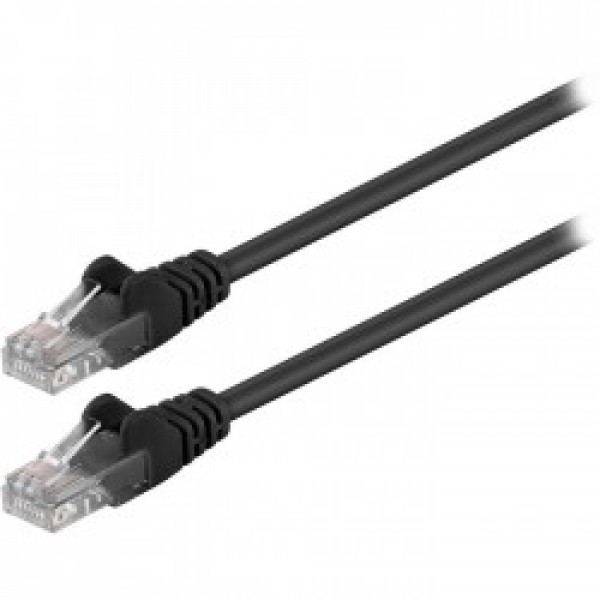 68643 Καλώδιο δικτύου CAT 5e, U/UTP patchcable, 0. 5m, σε μαύρο χρώμα