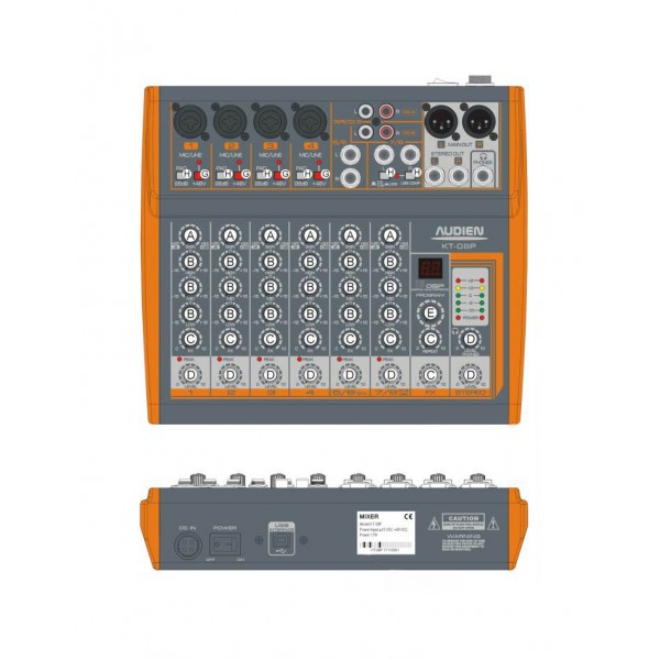 KT08P ΚΟΝΣΟΛΑ ΗΧΟΥ 8 ΚΑΝΑΛΙΩΝ