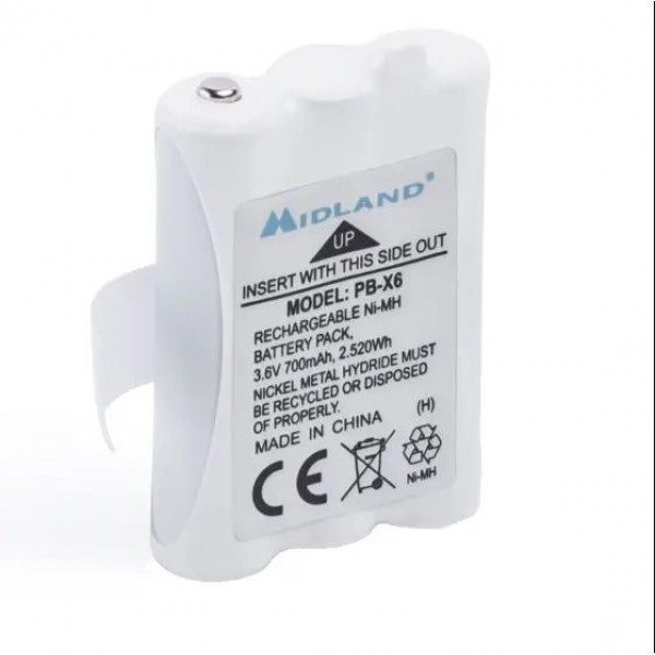 Midland PB-X6 Μπαταρία Ασύρματου Πομποδέκτη για XT50/XT60 C1300 700mAh 3.6V