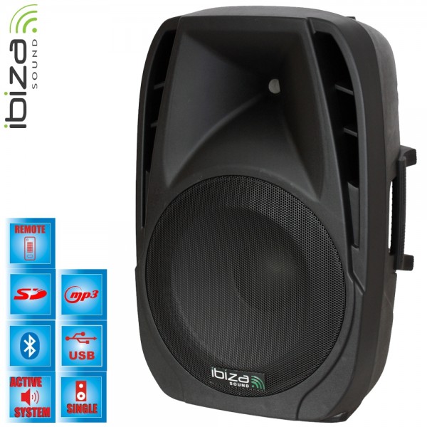 Ibiza Sound BT15A Ενεργό Ηχείο 2 Δρόμων 15" 250W RMS με USB/SD αναπαραγωγή και Bluetooth