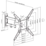 BRATECK επιτοίχια βάση LPA68-443, για οθόνη 23"-55", 30kg