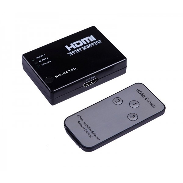  HDMI Amplifier Switch 3 in 1, 4K x 2K HDMI 1.4, Remote Control