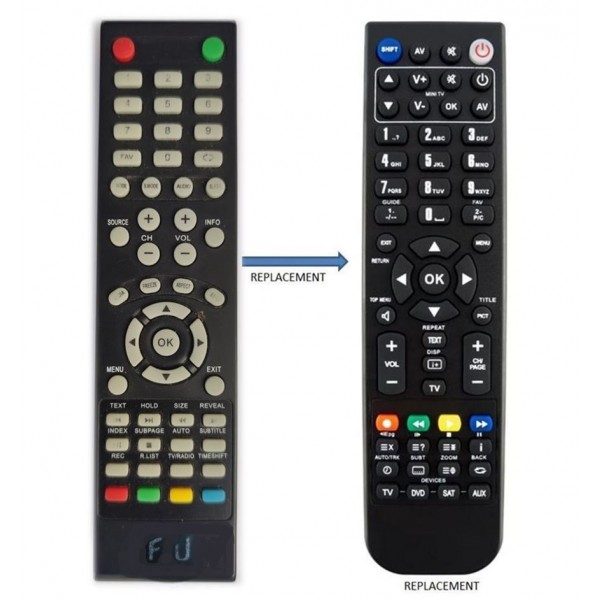 F&U Συμβατό Τηλεχειριστήριο Τηλεόρασης FL22105, FL32105, FL20107