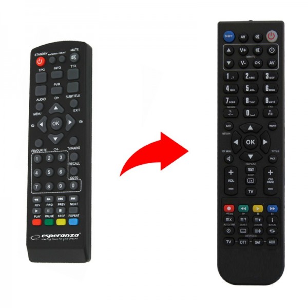 Esperanza Τηλεχειριστήριο αντικατάστασης για τον δέκτη EV104 