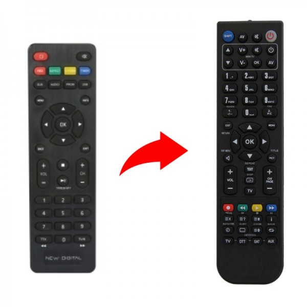 New Digital Τηλεχειριστήριο αντικατάστασης για τον δέκτη T2 01HD