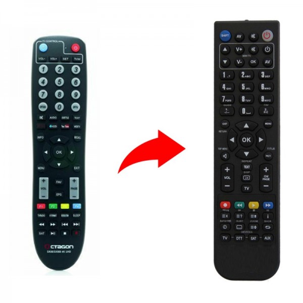 Octagon Τηλεχειριστήριο αντικατάστασης για τον δέκτη SX888 