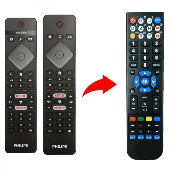 Philips Τηλεχειριστήριο αντικατάστασης BRC0884301 για 32PFS6855/12