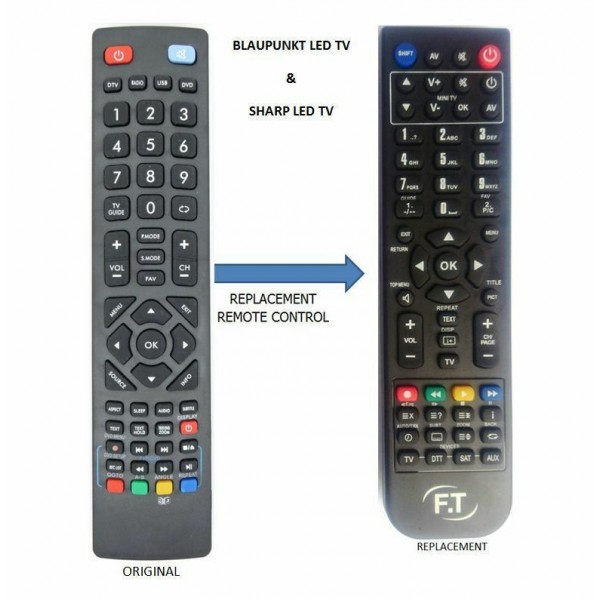 Συμβατό Τηλεχειριστήριο Replacement για Τηλεοράσεις Blaupunkt και Sharp