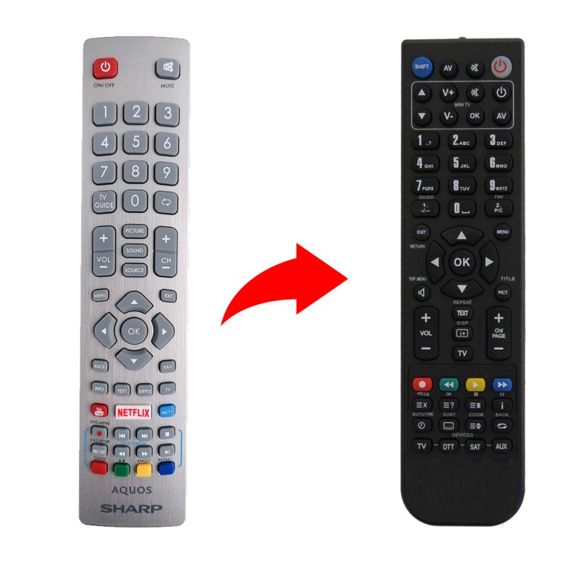 Remote Control SHARP AQUOS Τηλεχειριστήριο συμβατό με SHARP AQUOS