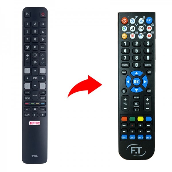 TCL Τηλεχειριστήριο αντικατάστασης για τηλεοράσεις 55EP640