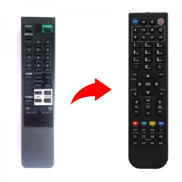 SONY Τηλεχειριστήριο αντικατάστασης για Trinitron RM-687C, RM-827S, RM827T