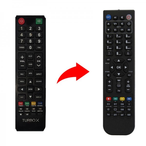 Τηλεκοντρόλ TURBO-X | Τηλεχειριστήριο συμβατό με TURBO-X, HYUNDAI, F&U, PANASONIC, GRUNDING, UNITED, VESTEL