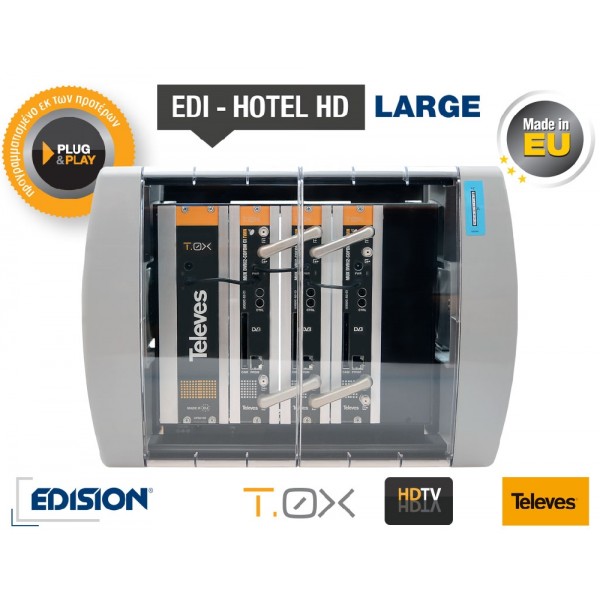 EDI-HOTEL HD LARGE Πακέτο με 15 τηλεοπτικά και 7 ραδιοφωνικά δορυφορικά κανάλια για ξενοδοχείο