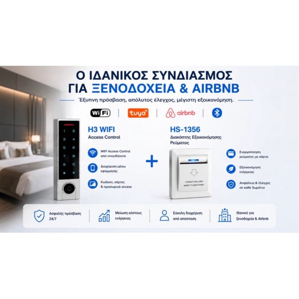 Ολοκληρωμένη Λύση Ελέγχου Πρόσβασης & Εξοικονόμησης Ενέργειας για Ξενοδοχεία & Airbnb