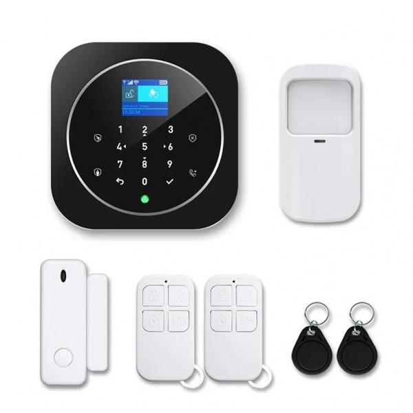TUYA SM-G12 GSM/WIFI Σετ ασύρματου συναγερμού κεντρική μονάδα, 2 κοντρόλ, 1 ραντάρ, 1 ασύρματη παγίδα, 2 tag