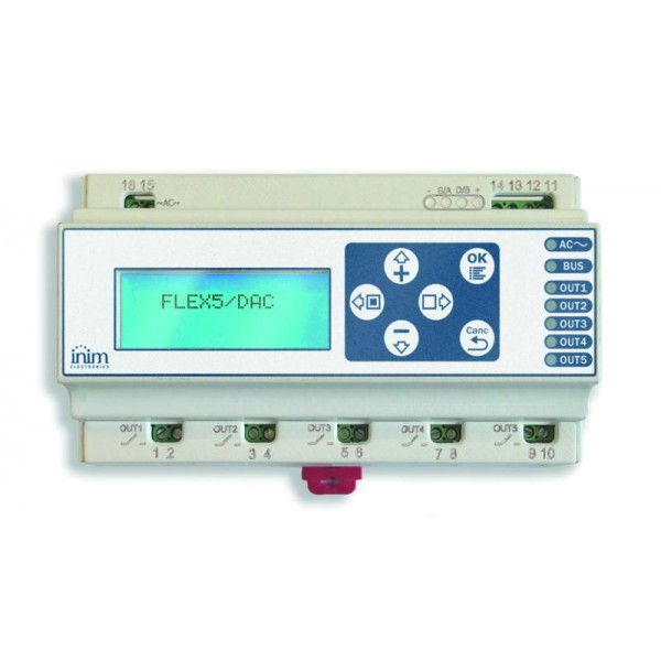 INIM FLEX-5/DAC Επέκταση ελέγχου μεγάλων φορτίων για τους πίνακες συναγερμού της σειράς Smartliving.
