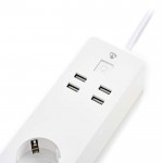 NEDIS WIFIP310FWT WiFi έξυπνο πολύπριζο 3 θέσεων και 4 θυρών USB