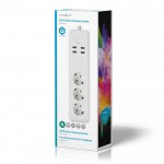 NEDIS WIFIP310FWT WiFi έξυπνο πολύπριζο 3 θέσεων και 4 θυρών USB
