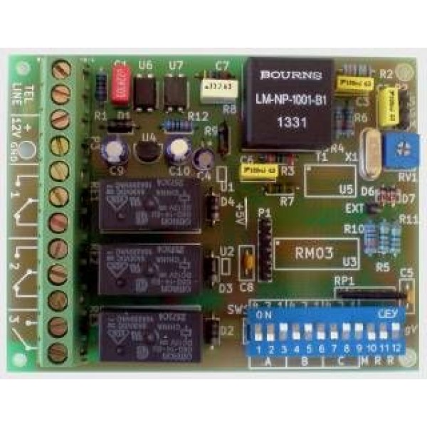 RM03 - δέκτης τόνων DTMF για τηλεχειρισμό 3 καναλιών