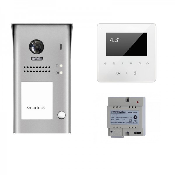 VTEC ΚΙΤ 1 μπουτονιέρα DT-607C-S1 με 1 μόνιτορ DT437/W ή DT43/Β 1 και τροφοδοτικό PC4