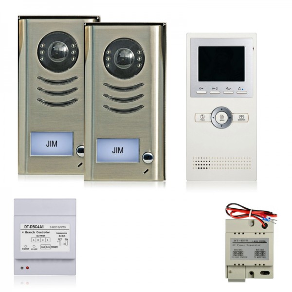 Έγχρωμης θυροτηλεόρασης 2 καλωδίων με 2 εισόδους, 1 μόνιτορ