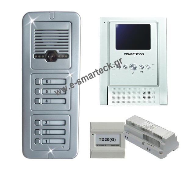 Θυροτηλεόραση Competition SAC501C με Οθόνη MT18B/W Διαμερίσματα 4