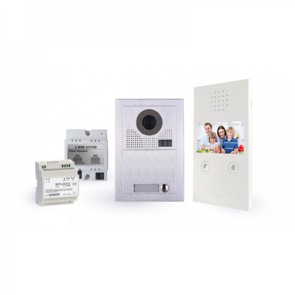 Θυροτηλεόραση 4.3" KIT 1 μπουτονιέρα 1 πλήκτρου με 1 οθόνη