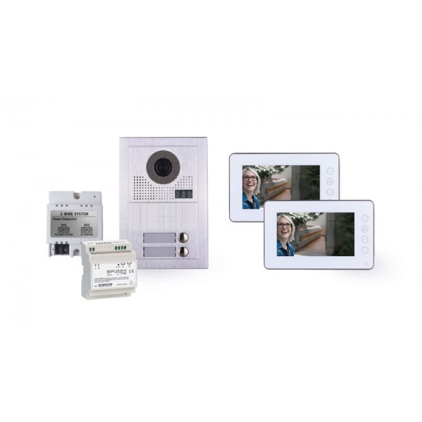 Θυροτηλεόραση 7" KIT 2 μπουτονιέρα 2 πλήκτρων με 2 οθόνες