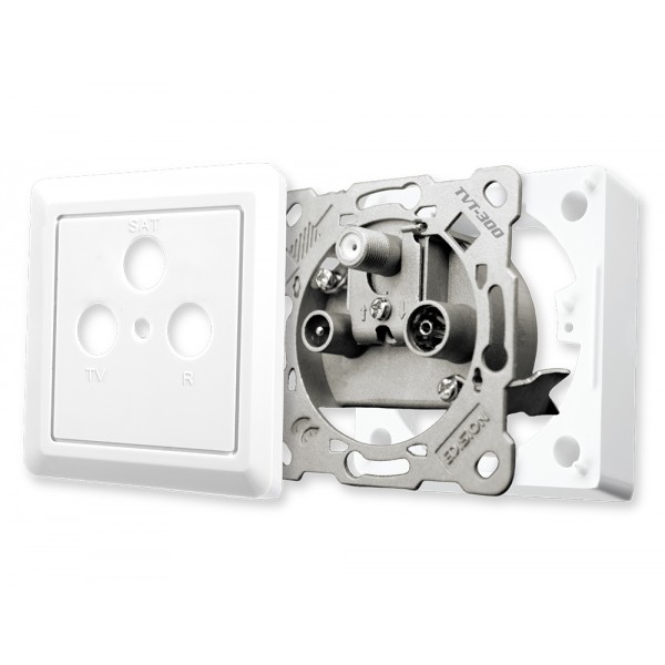 Edision Πρίζα διελεύσεως ΚΙΤ Τριπλή TV-R-SAT TVK-800