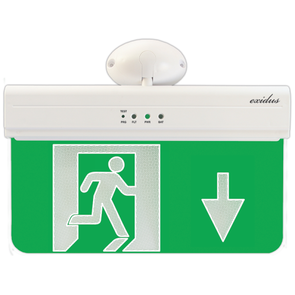 Exidus 20 Φωτιστικό ασφαλείας εξόδου εσωτερικού χώρου με ένδειξη κάτω