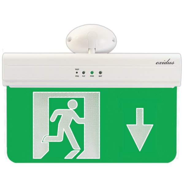 Exidus 30 Φωτιστικό ασφαλείας εξόδου εσωτερικού χώρου με ένδειξη κάτω