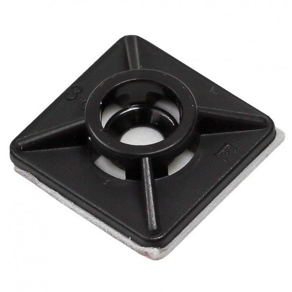 ELEMATIC Αυτοκόλλητες Βάσεις 19/19 2Δx3,6 Μαύρες 100 Τεμάχια