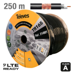 TELEVES, 214901, ΚΑΛΩΔΙΟ, RG11, TR-165, Cu/Cu, Black, PE, 250m