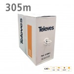 TELEVES 219901 ΚΑΛΩΔΙΟ UTP DK6000 Cat.6 U/UTP Fca CCA PVC 6.2mm White 305m