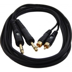 TPC-014A ΚΑΛΩΔΙΟ 2 ΚΑΡΦΙΑ ΑΡΣENIKA 6,3mm - 2 RCA ΑΡΣΕΝΙΚΑ 3,0m