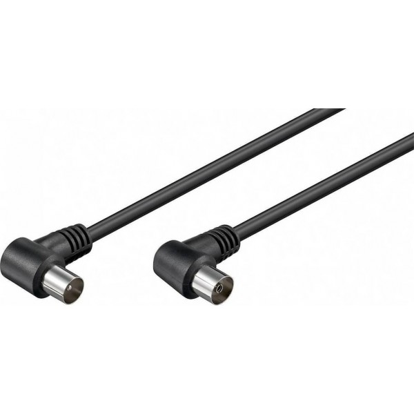 Καλώδιο κεραίας αρσενικό - Καλώδιο κεραίας θηλυκό Μαύρο Γωνιακό 1.5m 