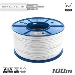 Edision Καλώδιο Coaxial ICX-100 CCS AL Eca PVC Λευκό 100m