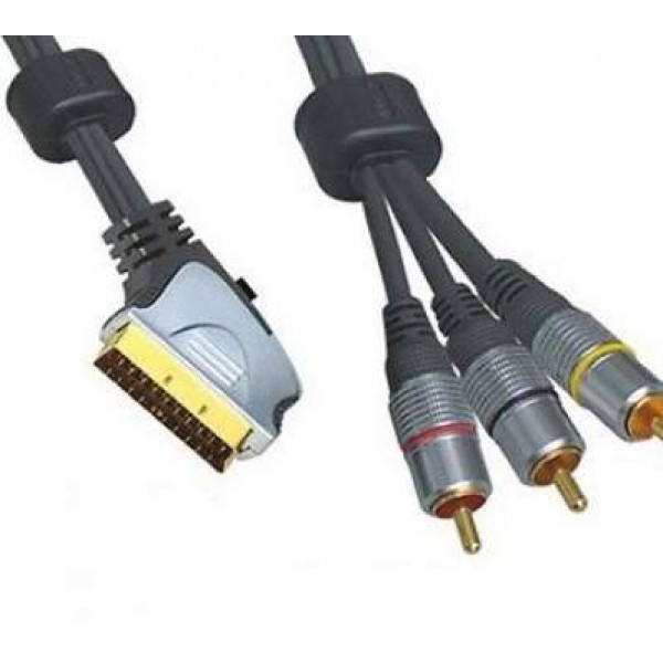 ITEC TT768015 RCA-2-SCART ROUND CABLE 1.5m