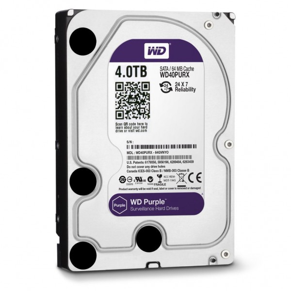 Western Digital Purple 4TB, SATAIII, 3,5", 64MB