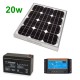 SM-20W-KIT Solar Panel 12V/20W  12V/7AH Battery Ρυθμιστής 5A