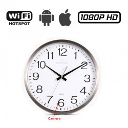 Κρυφή κάμερα σε ρολόι τοίχου ασύρματη WiFi με καταγραφή βίντεο MicroSD σύνδεση με κινητό