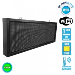 Αδιάβροχη Κυλιόμενη Επιγραφή SMD LED 230V USB & WiFi Πράσινη Μονής Όψης 104x40cm GloboStar 90122