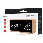 LIFE Noble Bamboo Ξύλινο ψηφιακό θερμόμετρο-υγρόμετρο εσωτερικού χώρου