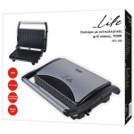 LIFE STG-100 INOX Τοστιέρα με grill πλάκες και αντικολλητική επίστρωση 700W