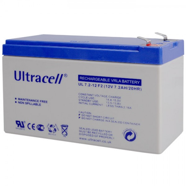 Ultracell Μπαταρία μολύβδου 12V 7.2AH F2