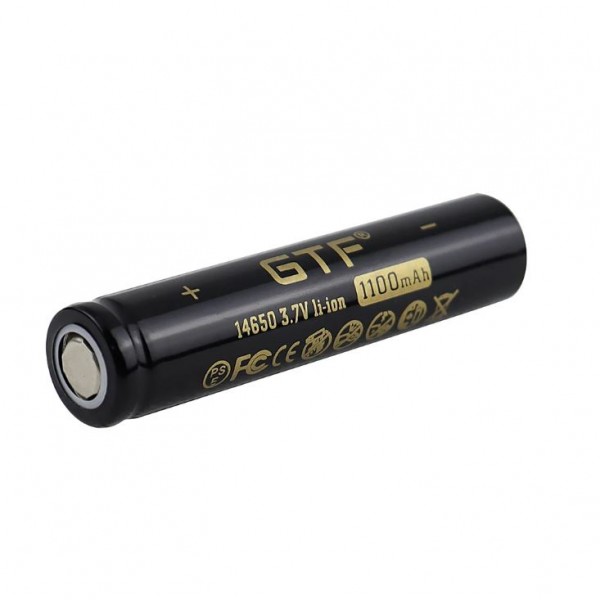 GTF 3.7V 14650 battery 1100mah 3.7V Li-ion rechargeable with flat top