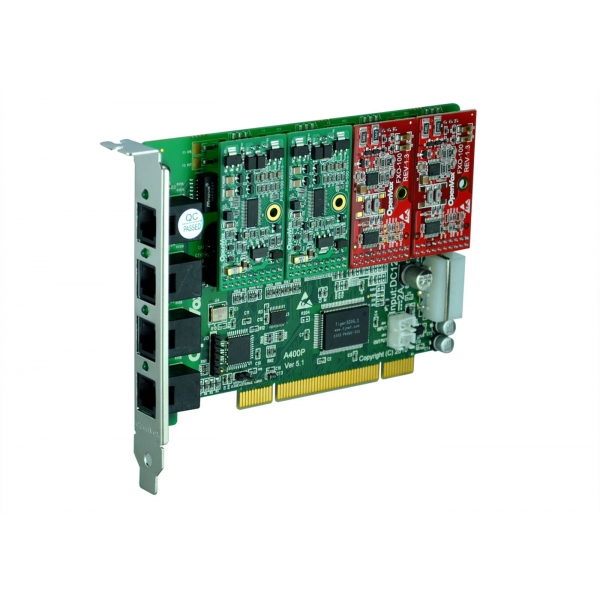 OpenVox A400P PSTN Card Analog με προεγκατεστημένο 1 FXO-100 και FXS-100