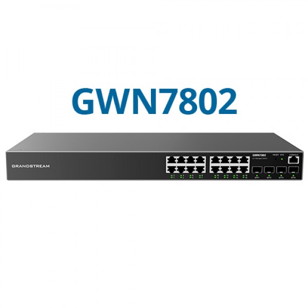 Grandstream GWN7802 Enterprise 16-Port Gigabit L2+ Managed Network Switch with 4 Gigabit SFP Uplink Ports