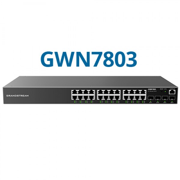 Grandstream GWN7803 Enterprise 24-Port Gigabit L2+ Managed Network Switch with 4 Gigabit SFP Uplink Ports Grandstream GWN7803 Enterprise 24-Port Gigabit L2+ Managed Network Switch with 4 Gigabit SFP Uplink Ports