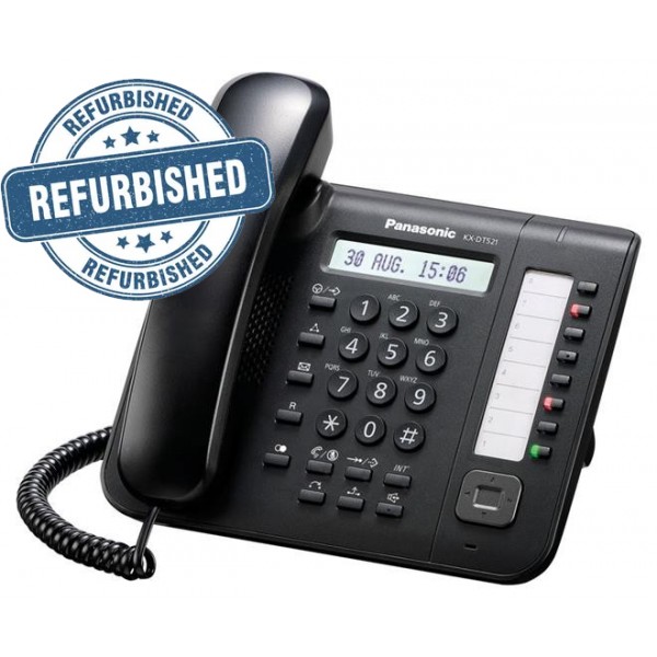 Panasonic KX-DT521 Μαύρη ψηφιακή κονσόλα με 8 προγραμματιζόμενα πλήκτρα LCD 1 γραμμής (Used)